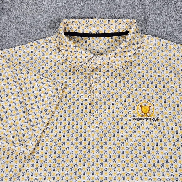 Barstool Golf Other - Presidents Cup Shirt Mens XL White Trophy Print Golf Polo Barstool Golf